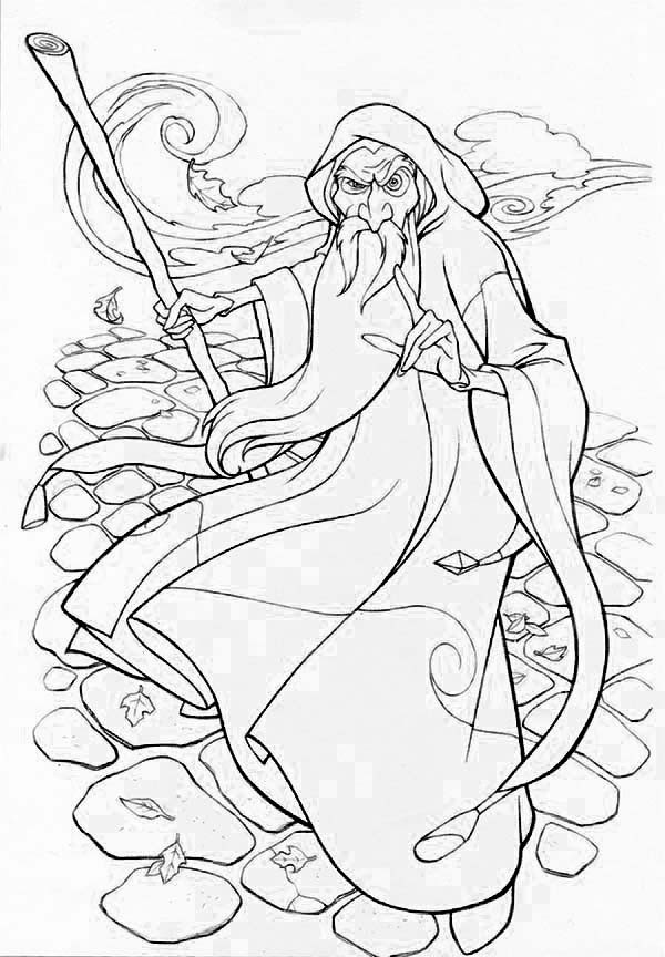 600x864 Wizard Coloring Pages Printable