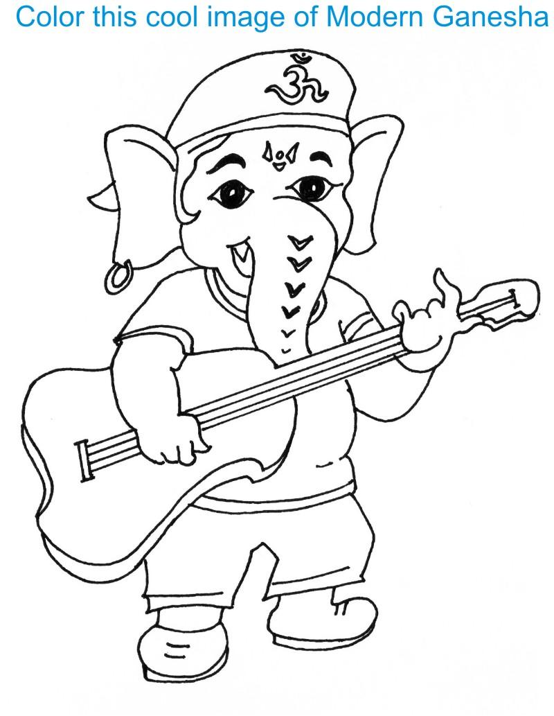800x1033 Ganesh Chaturthi Coloring Page For Kids