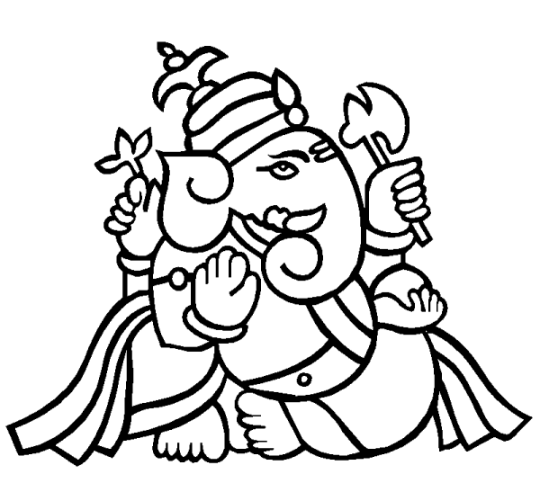 600x547 Ganesha Coloring Pages