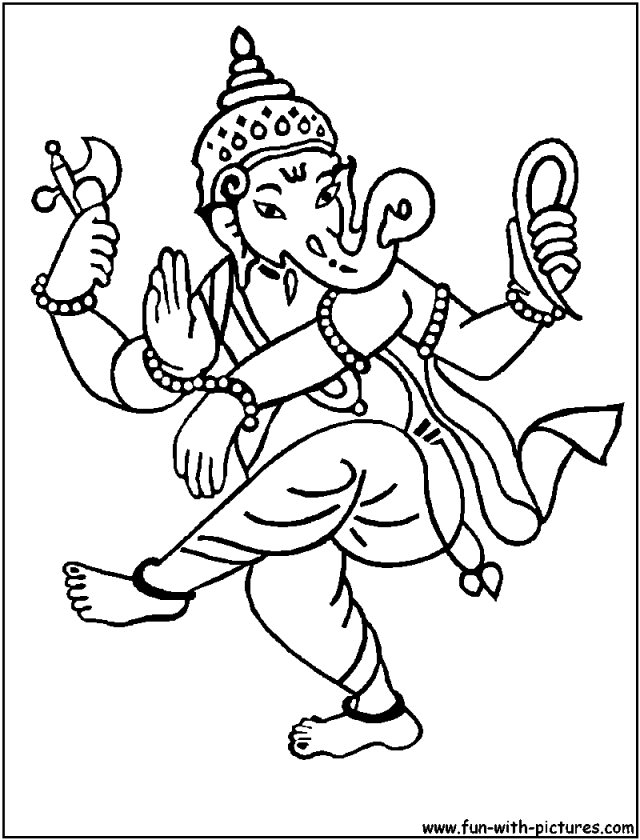 640x840 Ganesha Coloring Pages