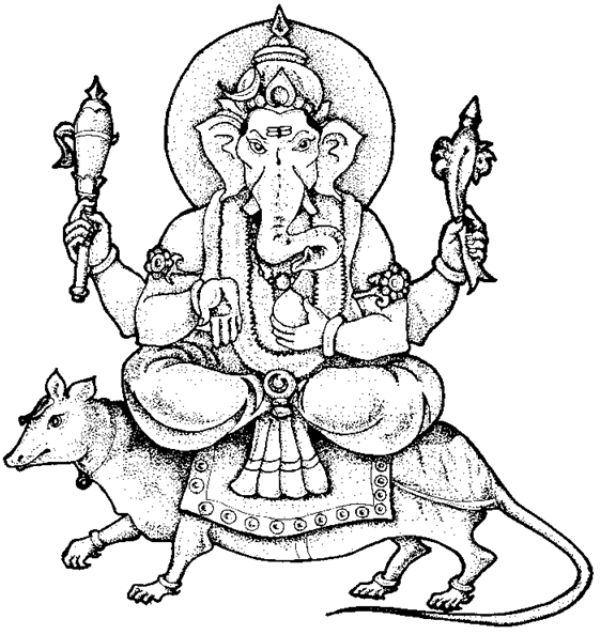 600x634 Ganesha Coloring Pages