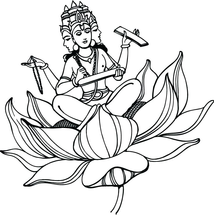 736x739 Ganesha Coloring Pages