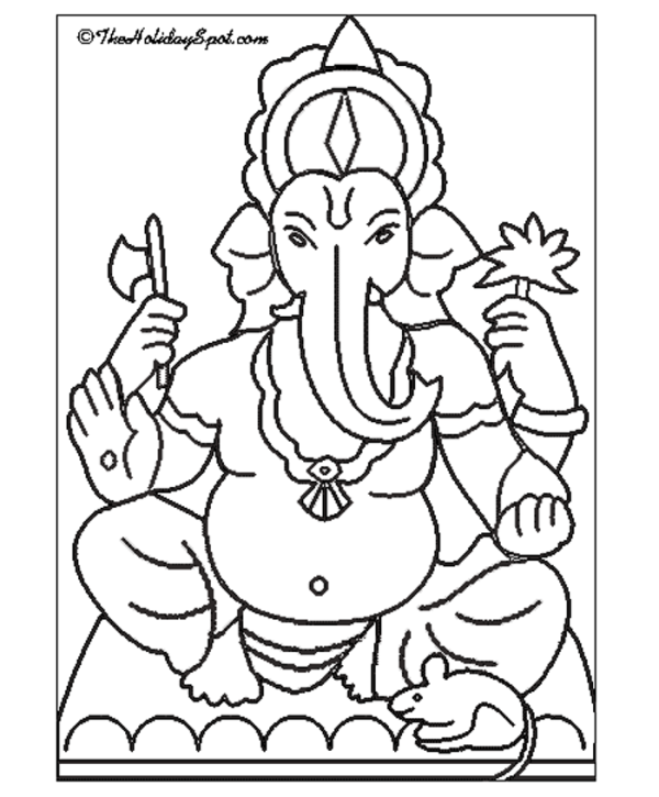 600x725 Ganesha Coloring Pages