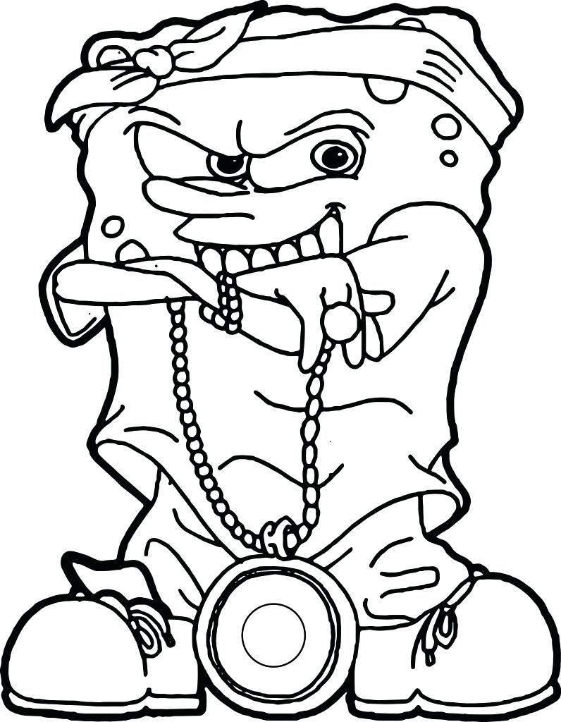 796x1024 Gangsta Spongebob Drawings Gangster Love Coloring Pages Printable
