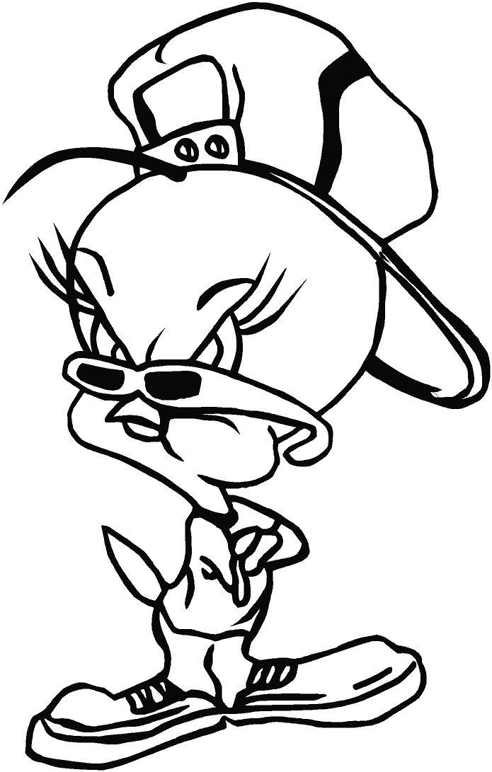 695x1091 Gangsta Tweety Bird Coloring Pages