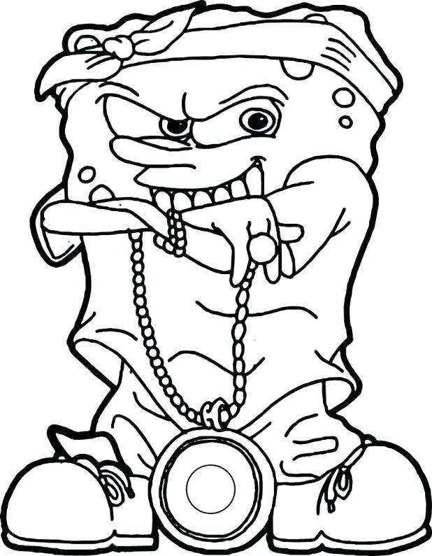 618x795 Gangster Spongebob Coloring Pages Coloring Pages To Print Gangsta