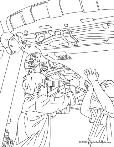 364x470 Garage Mechanics Repairing A Car Coloring Pages