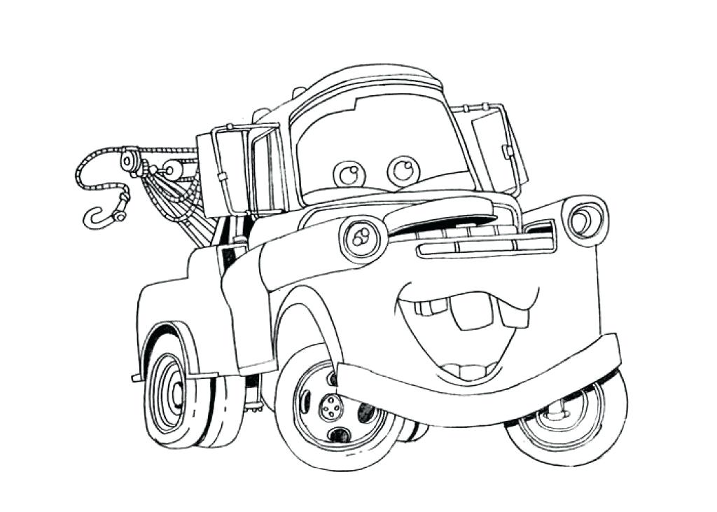 1024x731 Mater Coloring Pages Tow Mater In The Garage Coloring Pages Maters
