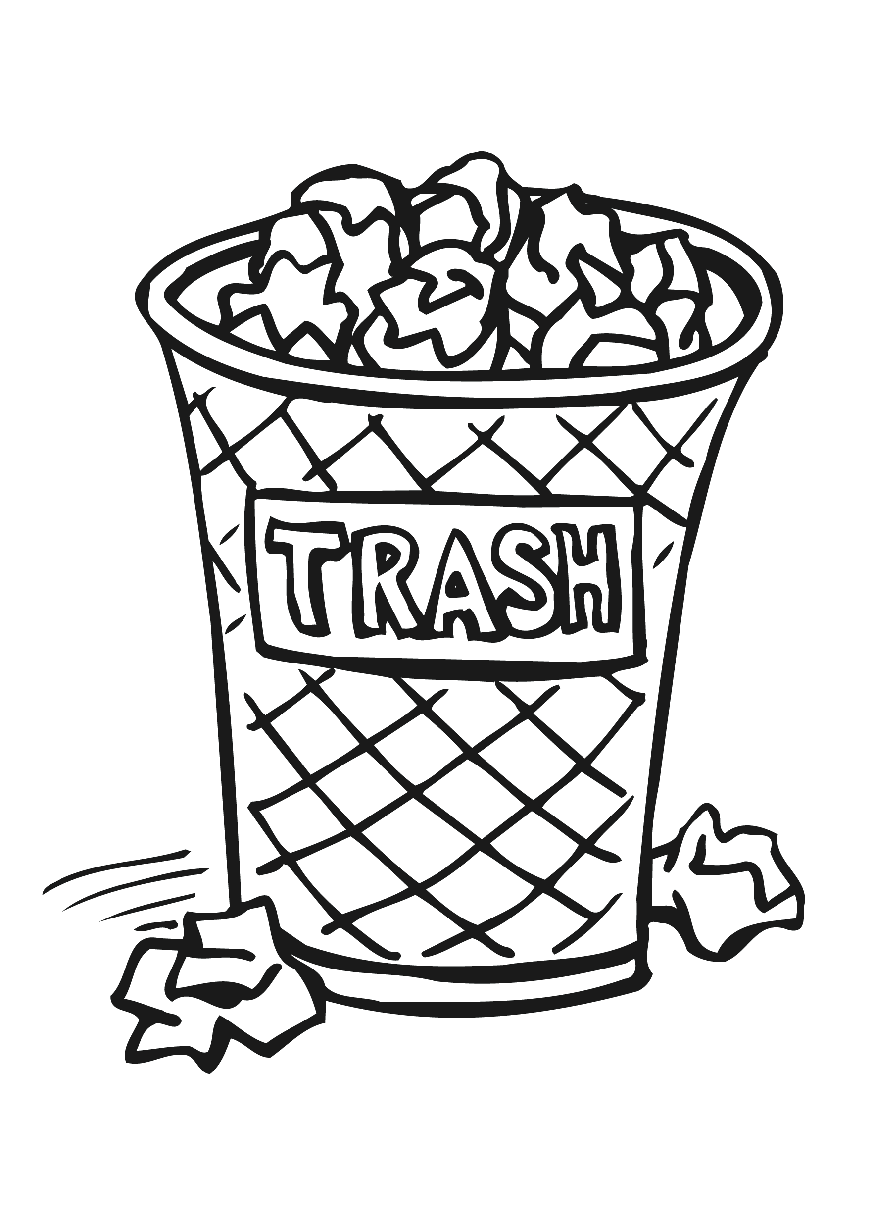 1766x2472 Garbage Can Coloring Pages