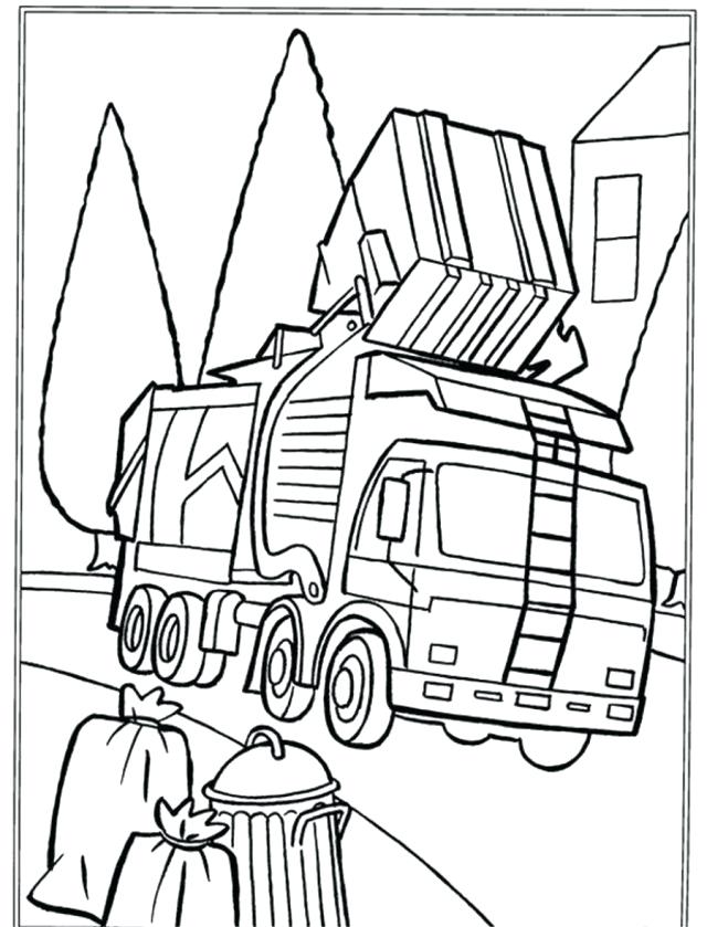 640x839 Dump Truck Coloring Pages Garbage Truck Printable Coloring Pages