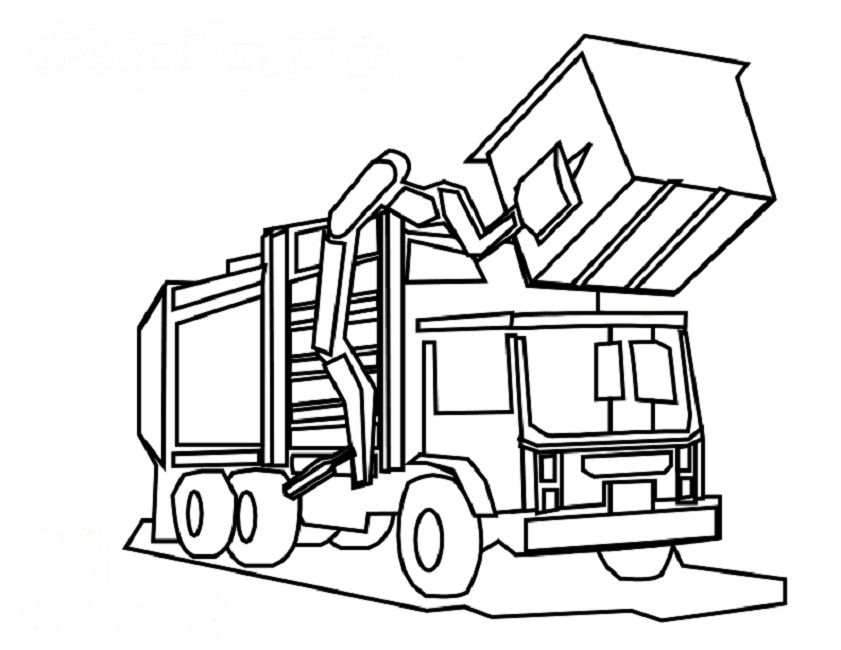 841x650 Garbage Truck Printable Coloring Pages Brilliant Recycling Truck
