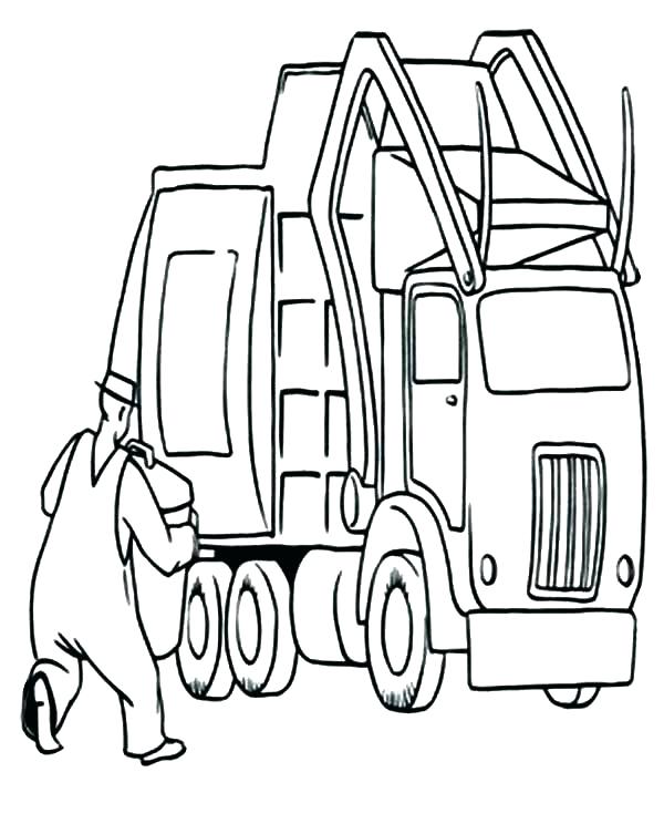 600x753 Trash Truck Coloring Pages