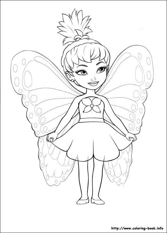 567x794 Barbie Mariposa Coloring Picture