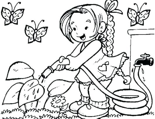 530x407 Flower Garden Coloring Page Flower Garden Coloring Pages Printable