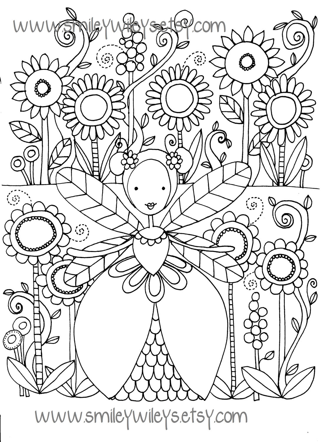 1093x1500 Fairy Colouring Pages