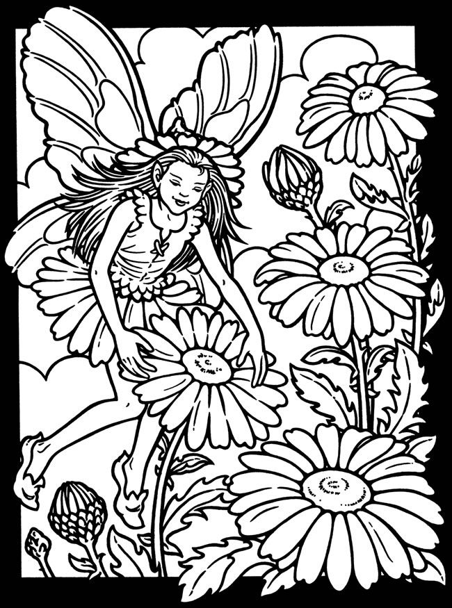 650x875 Garden Fairies Stained Glass Coloring Book Dover Publications