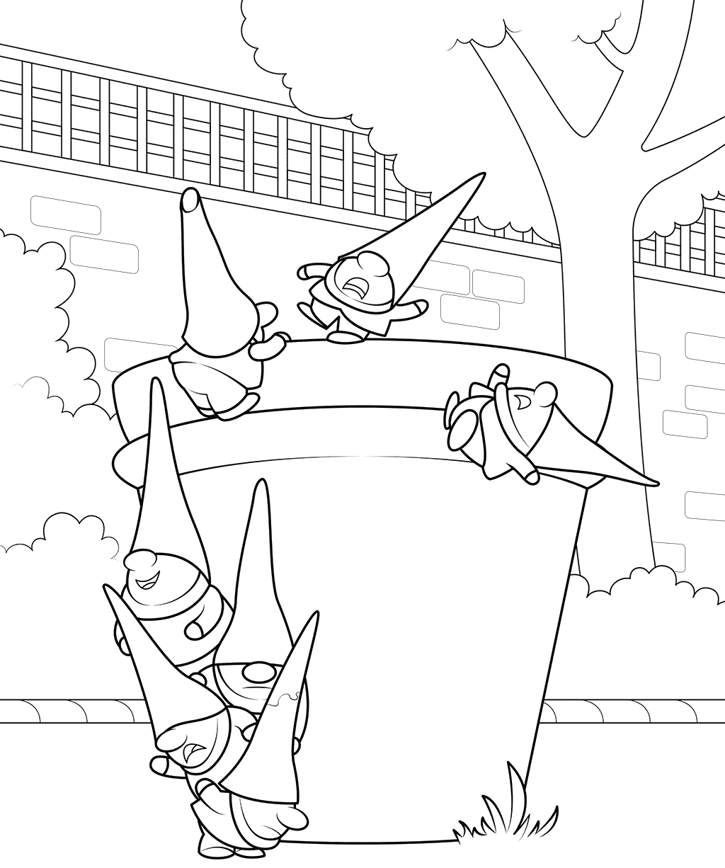 1024x1226 Garden Gnomes Coloring Page