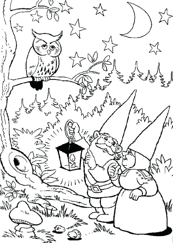 600x840 Gnome Coloring Pages Gnome Home Free Printable Adult Coloring Page