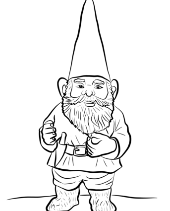343x425 Gnome Coloring Pages Garden Gnome Coloring Page Free Printable