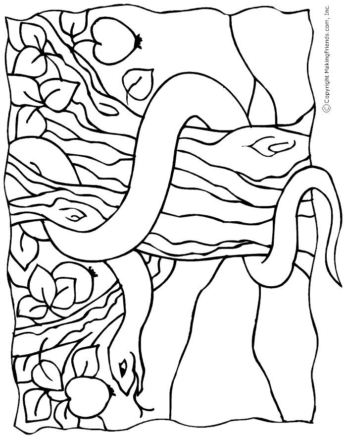 701x885 Snake In The Garden Of Eden Colouring Page The Creation Story