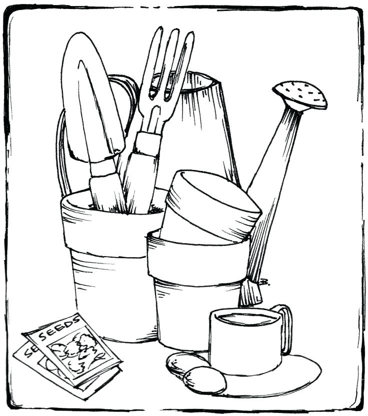 736x830 Garden Tools Coloring Sheets Garden Tools Coloring Sheets Coloring