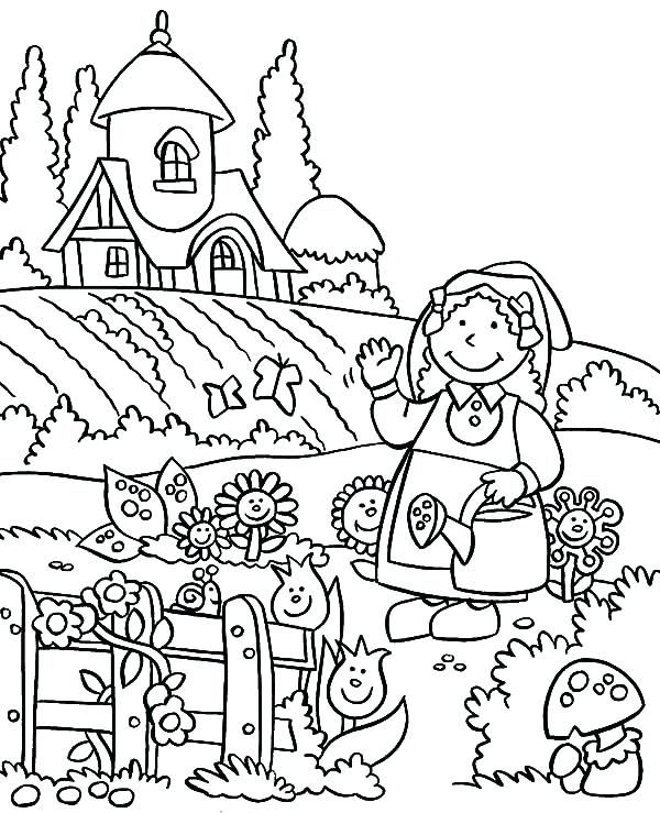 600x739 Gardening Tools Coloring Pages Garden Welcome To My Lovely Garden