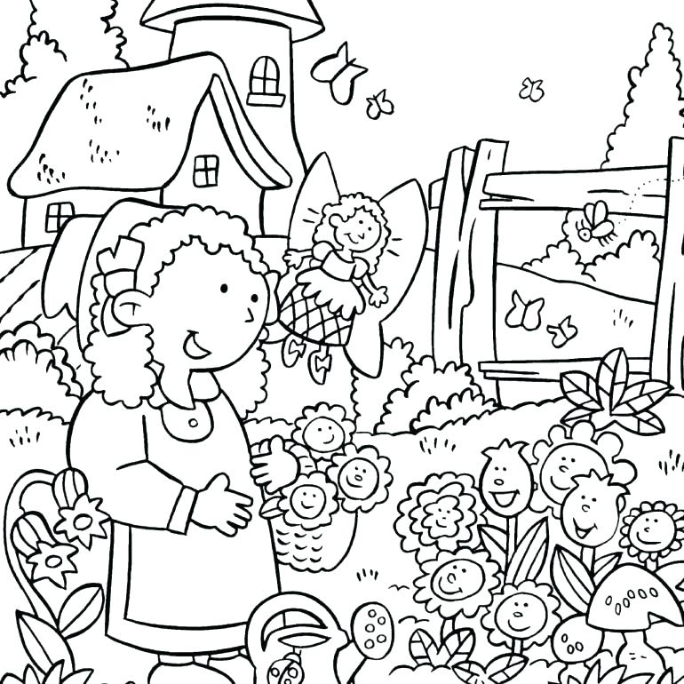 770x770 Gardening Tools Colouring Pages Kids Coloring Garden Coloring