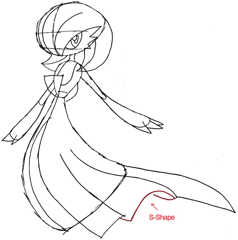 800x807 How To Draw Gardevoir From Pokemon With Easy Step