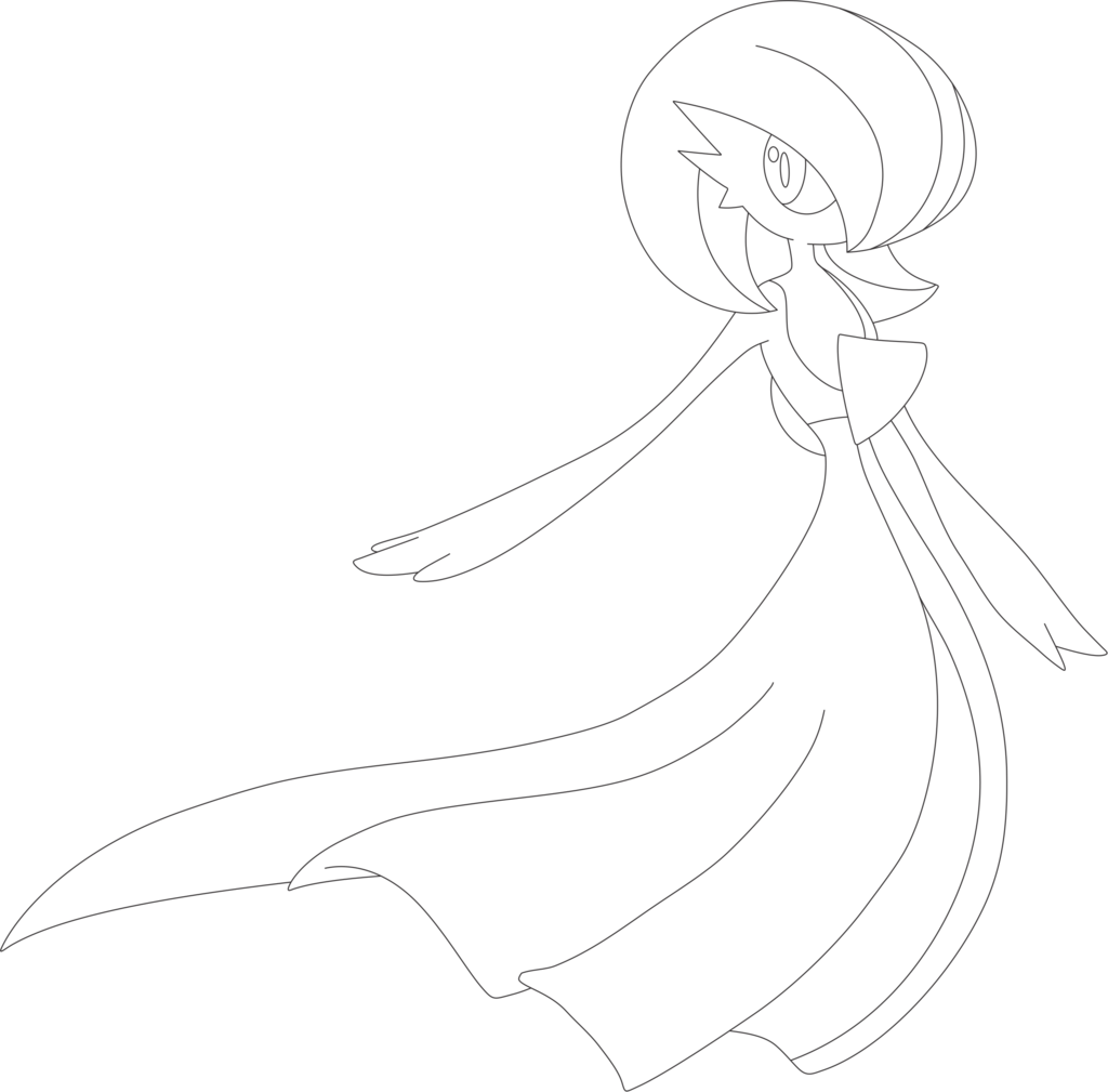 1024x1009 Lineart Of Gardevoir