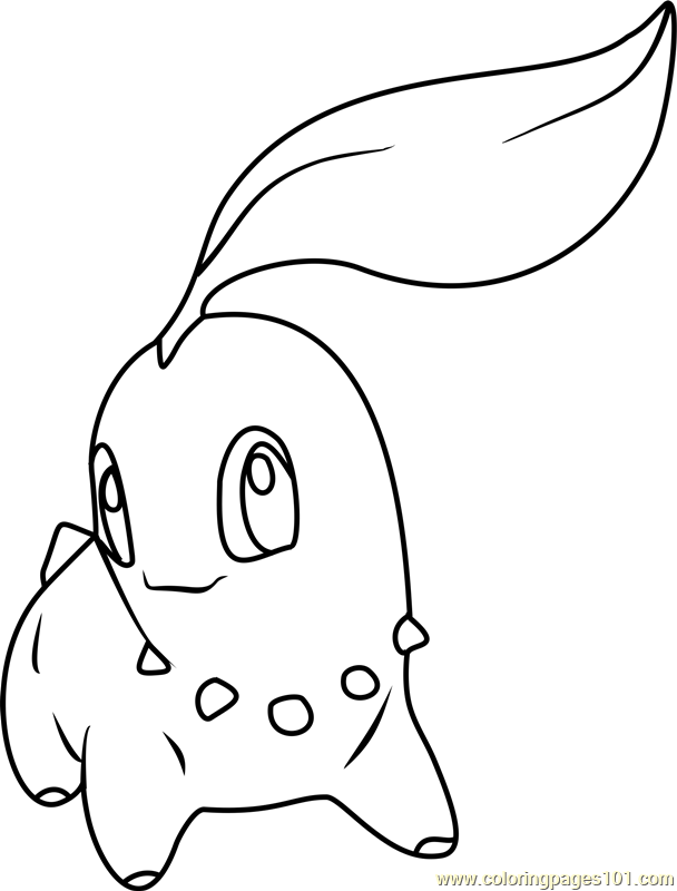 608x800 Chikorita Pokemon Coloring Page