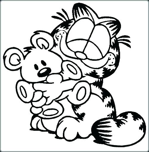 500x508 Garfield Coloring Page