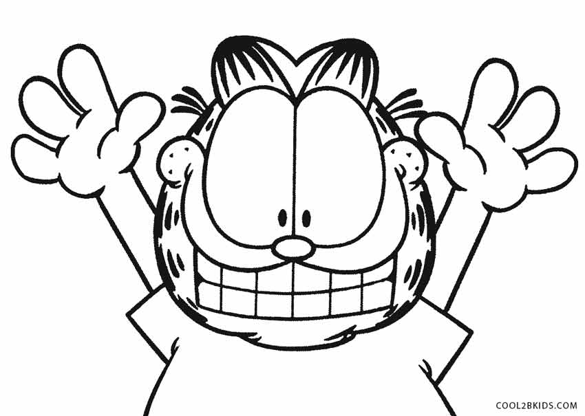 850x605 Printable Garfield Coloring Pages To Kids