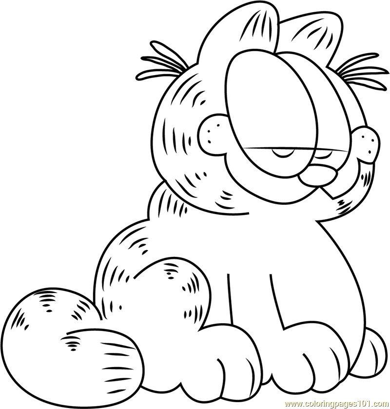 800x839 Cute Garfield Coloring Page