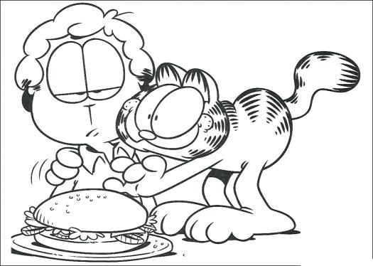 525x374 Garfield Coloring Pictures Colouring Pages Free Coloring Part