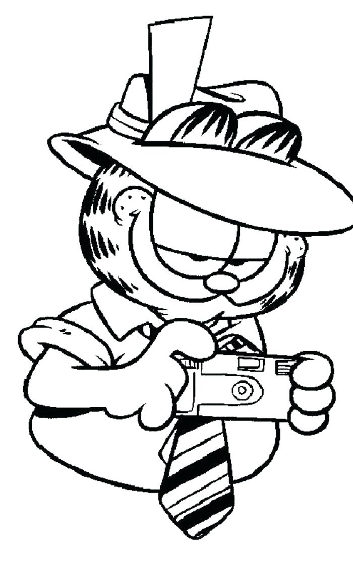 700x1116 Garfield Coloring Sheets Coloring Pages With Camera Coloring Page
