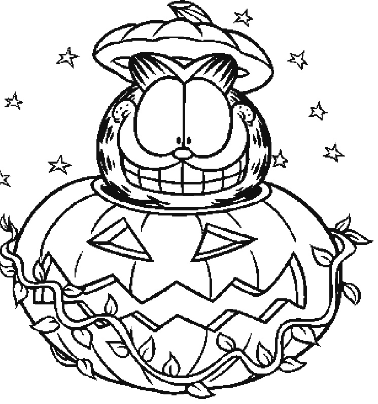 Garfield Halloween Coloring Pages at GetDrawings | Free download