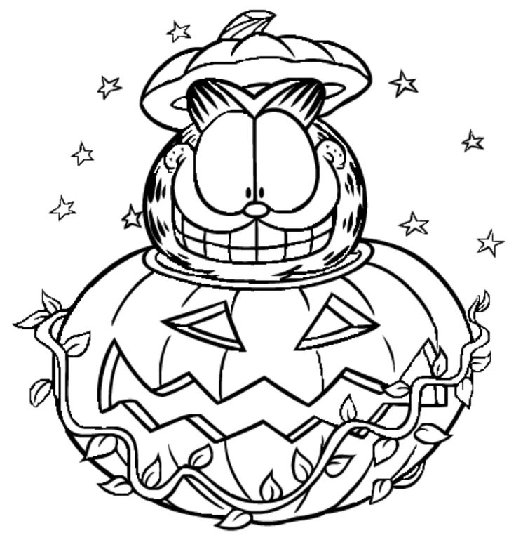 736x769 Garfield Halloween Coloring Pages Best Garfield Halloween Ideas
