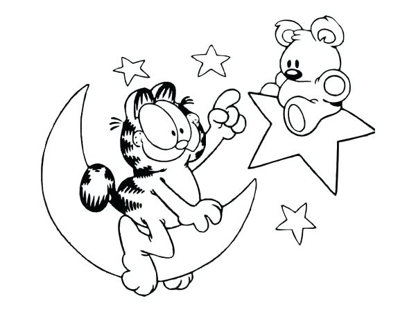 600x450 Garfield Coloring Pages Halloween Of And Bear Page