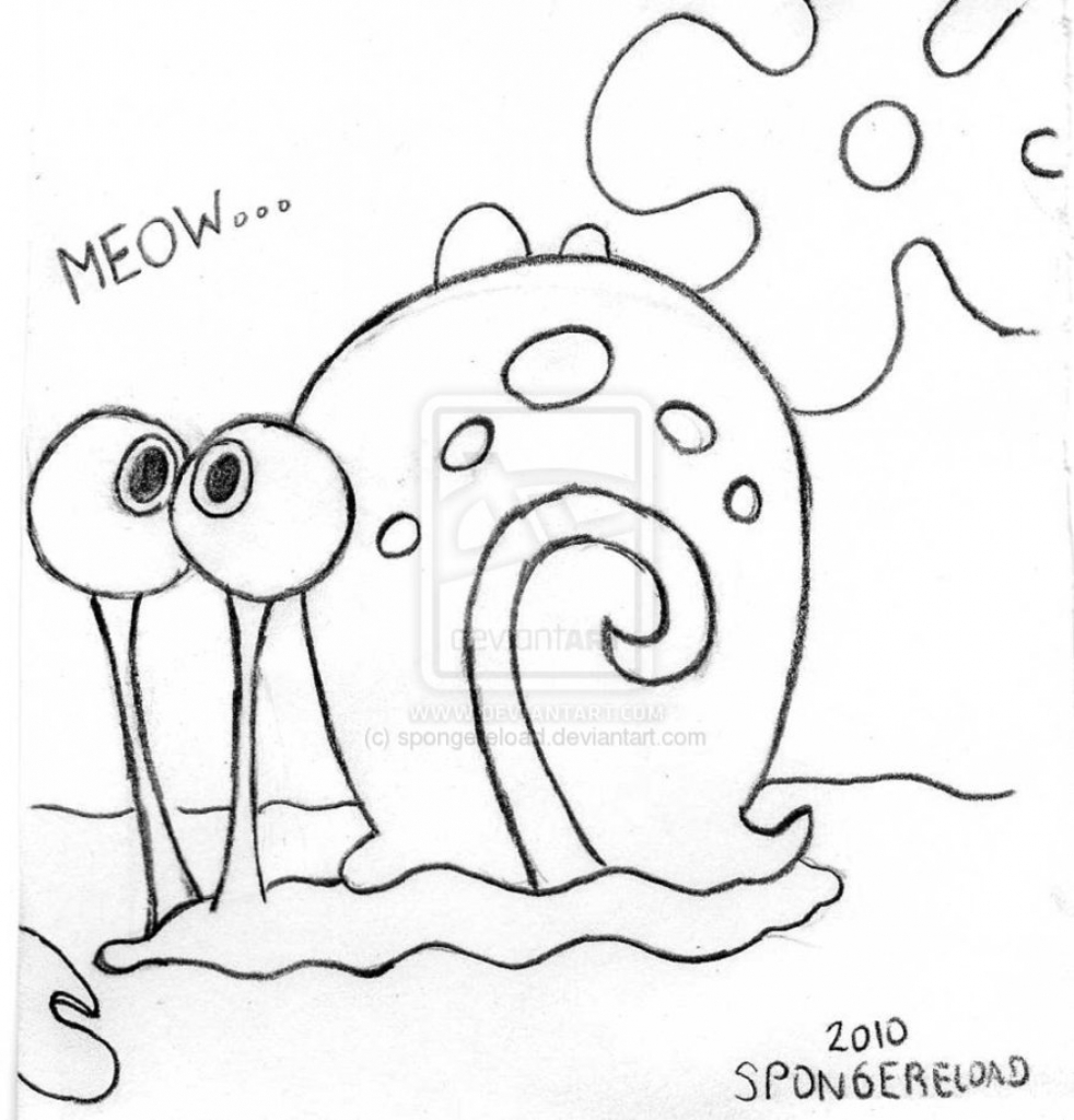 982x1024 Gary Snail Coloring Page Spongebob And Gary Coloring Page Only