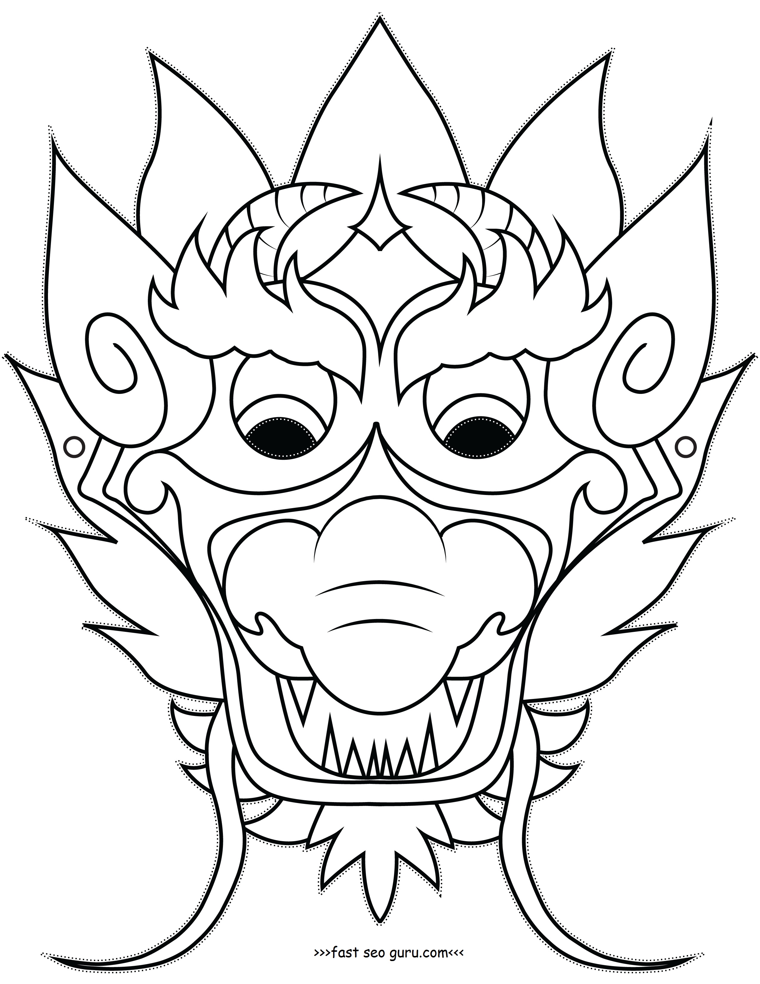 2550x3300 Chinese Mask Coloring Pages