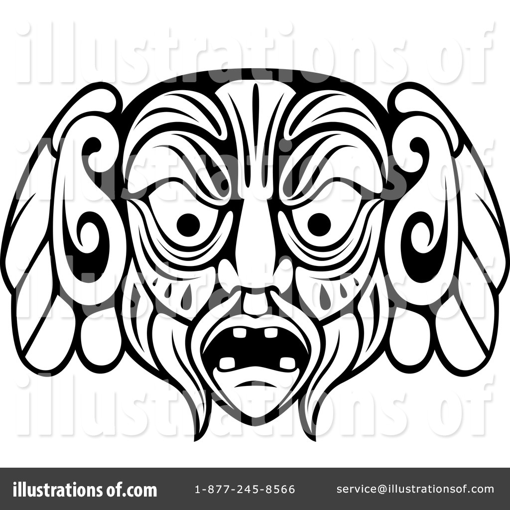 1024x1024 Janus Mask Coloring Page