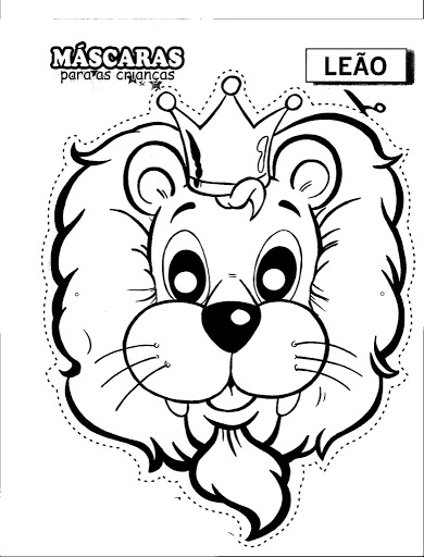 390x512 Lion Mask Coloring Pages