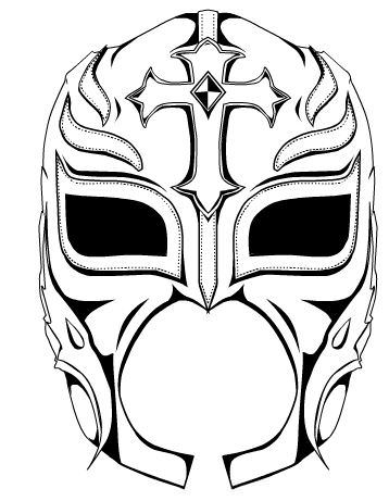 358x461 Wrestling Mask Coloring Page