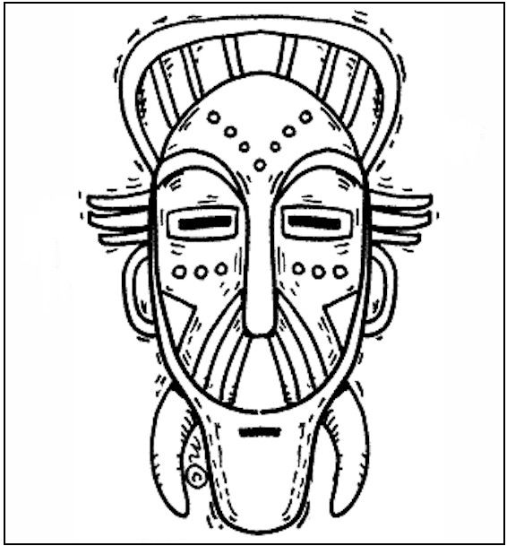 566x609 African Masks Coloring Sheets Preschool To Tiny Draw Page Mask