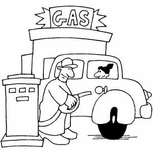 300x300 Gas Station Coloring Page