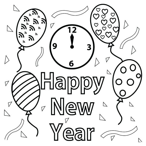 604x604 Easy Coloring Pages For Kids Print And Colour New Year Clock Top