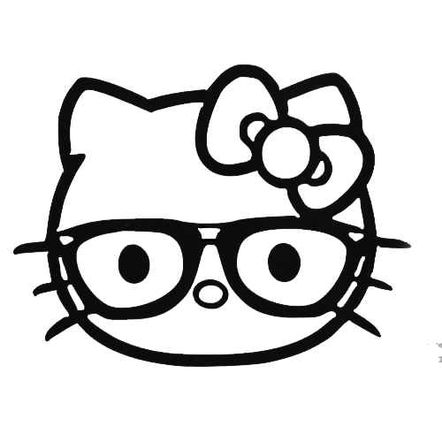 500x500 Hello Kitty Nerd Laptop Car Truck Vinyl Decal Window Sticker