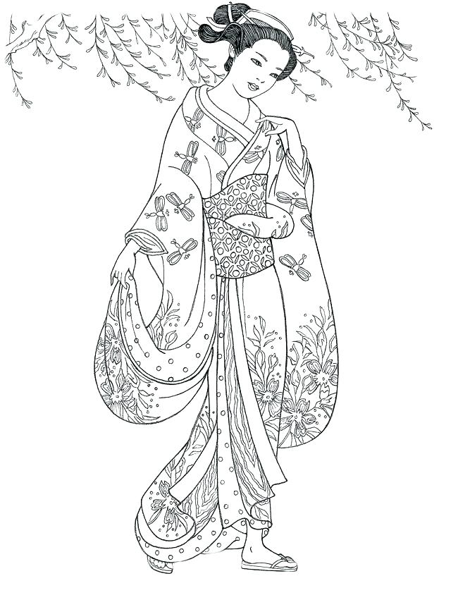 650x861 Geisha Coloring Pages Geisha Coloring Pages Adult Coloring Pages