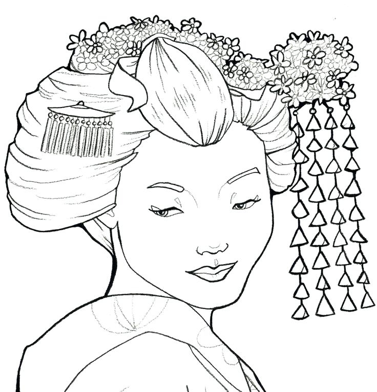 736x766 Free Printable Geisha Coloring Pages Printable Coloring Best