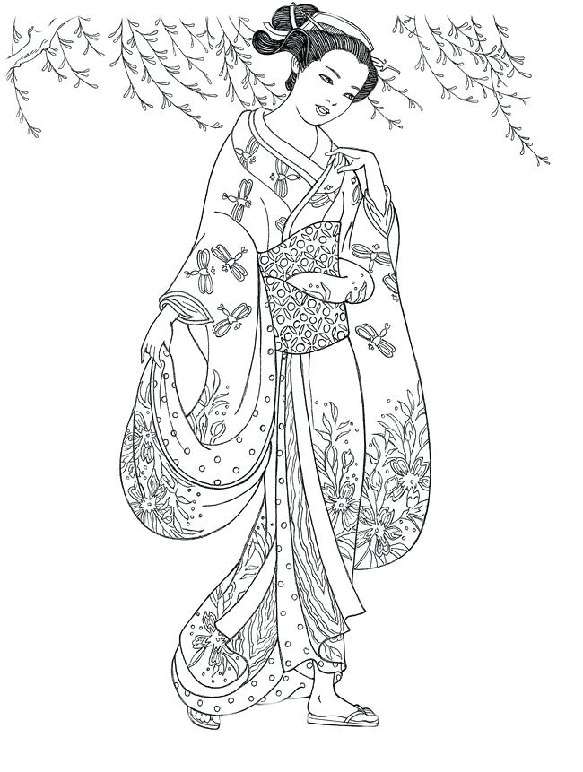650x861 Geisha Coloring Pages Umbrella Coloring Pages Picture Printable